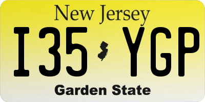 NJ license plate I35YGP