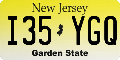 NJ license plate I35YGQ