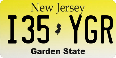 NJ license plate I35YGR