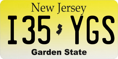 NJ license plate I35YGS