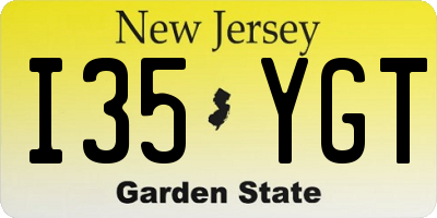 NJ license plate I35YGT