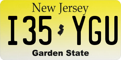 NJ license plate I35YGU