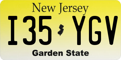 NJ license plate I35YGV