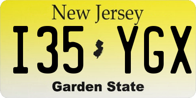 NJ license plate I35YGX