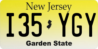 NJ license plate I35YGY