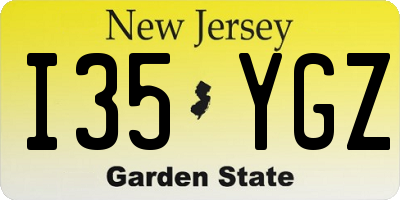 NJ license plate I35YGZ