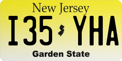 NJ license plate I35YHA