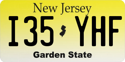 NJ license plate I35YHF