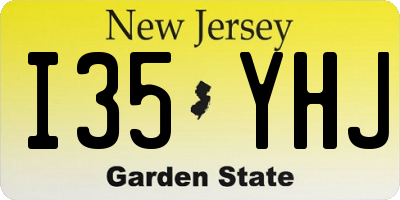 NJ license plate I35YHJ