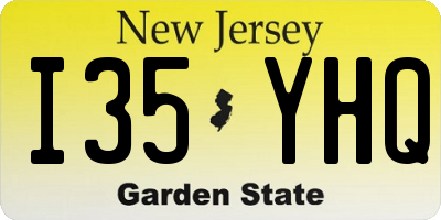 NJ license plate I35YHQ