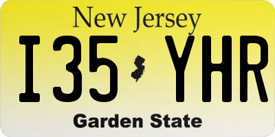 NJ license plate I35YHR