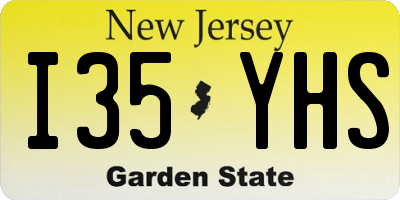 NJ license plate I35YHS