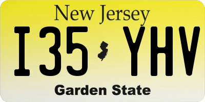 NJ license plate I35YHV