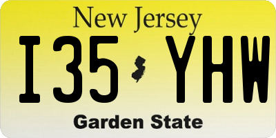NJ license plate I35YHW