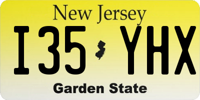 NJ license plate I35YHX