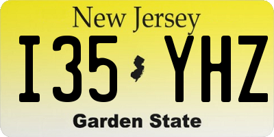 NJ license plate I35YHZ