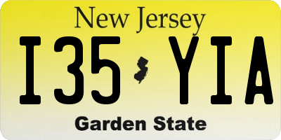 NJ license plate I35YIA