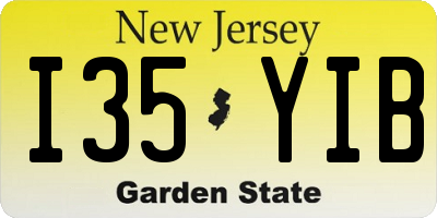 NJ license plate I35YIB