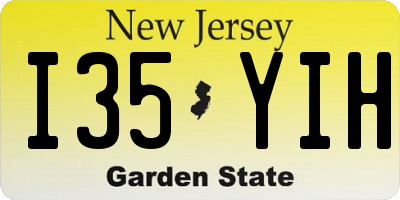 NJ license plate I35YIH