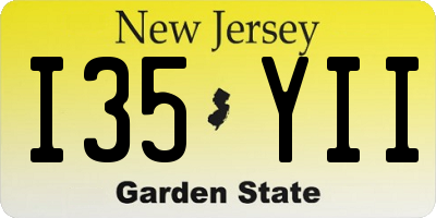 NJ license plate I35YII
