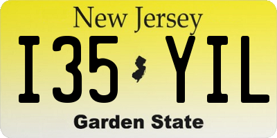 NJ license plate I35YIL