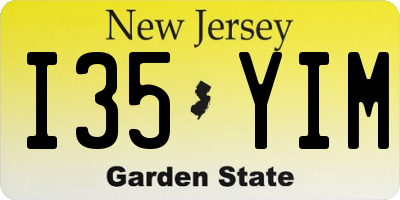 NJ license plate I35YIM