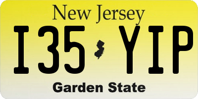 NJ license plate I35YIP