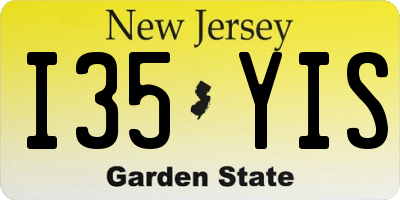 NJ license plate I35YIS