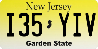 NJ license plate I35YIV