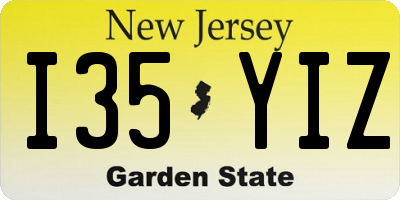 NJ license plate I35YIZ