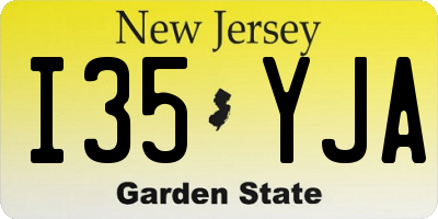 NJ license plate I35YJA