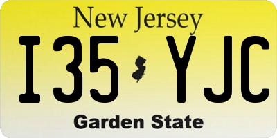 NJ license plate I35YJC