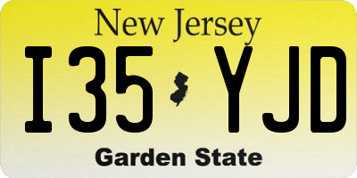 NJ license plate I35YJD