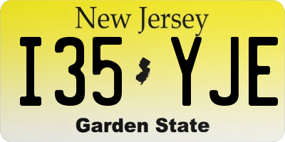NJ license plate I35YJE