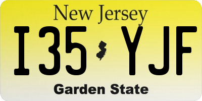 NJ license plate I35YJF