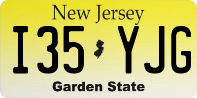 NJ license plate I35YJG