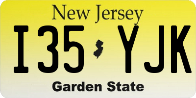 NJ license plate I35YJK