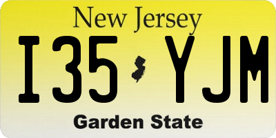 NJ license plate I35YJM