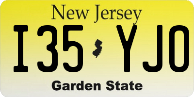 NJ license plate I35YJO