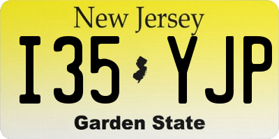 NJ license plate I35YJP