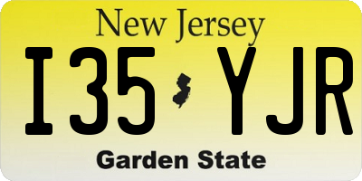 NJ license plate I35YJR