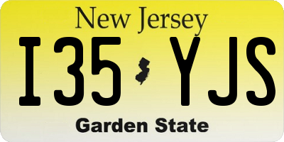 NJ license plate I35YJS