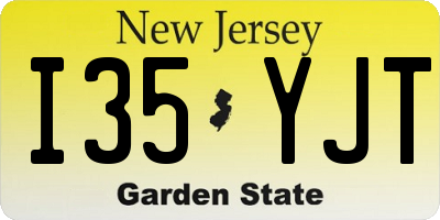 NJ license plate I35YJT