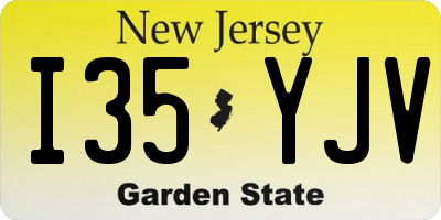 NJ license plate I35YJV