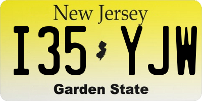 NJ license plate I35YJW