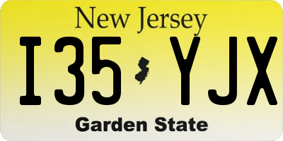 NJ license plate I35YJX