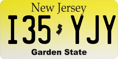NJ license plate I35YJY