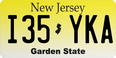 NJ license plate I35YKA