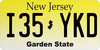 NJ license plate I35YKD