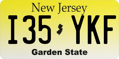 NJ license plate I35YKF
